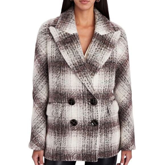 VERONICA BEARD Deena Wool Plaid Double Breasted Dickey Coat - Picture 2 of 11